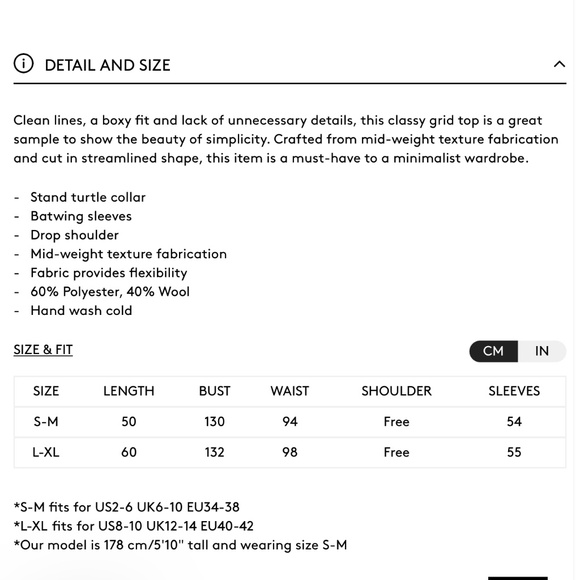 CHICWISH Wool-blend Grid Turtleneck Batwing Sweater, Women's Size S-M - Picture 9 of 10